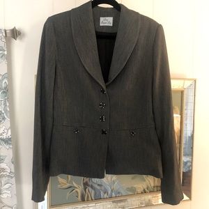 Gray Blazer with Unique Button Detail